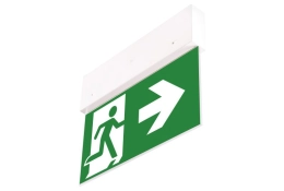DIRECTO S CB wit – vluchtwegpictogramarmatuur DIRECTO S CB wit met groen vluchtwegpictogram naar rechts