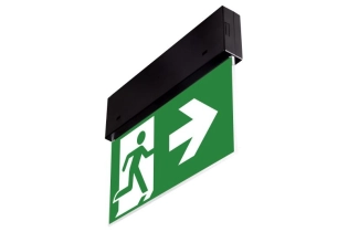 DIRECTO S CB zwart met groen vluchtwegpictogram naar rechts